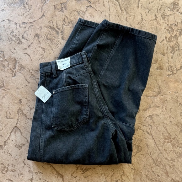 NWT We The Free Good Luck Mid-Rise Barrel Jeans in Black - Picture 5 of 6